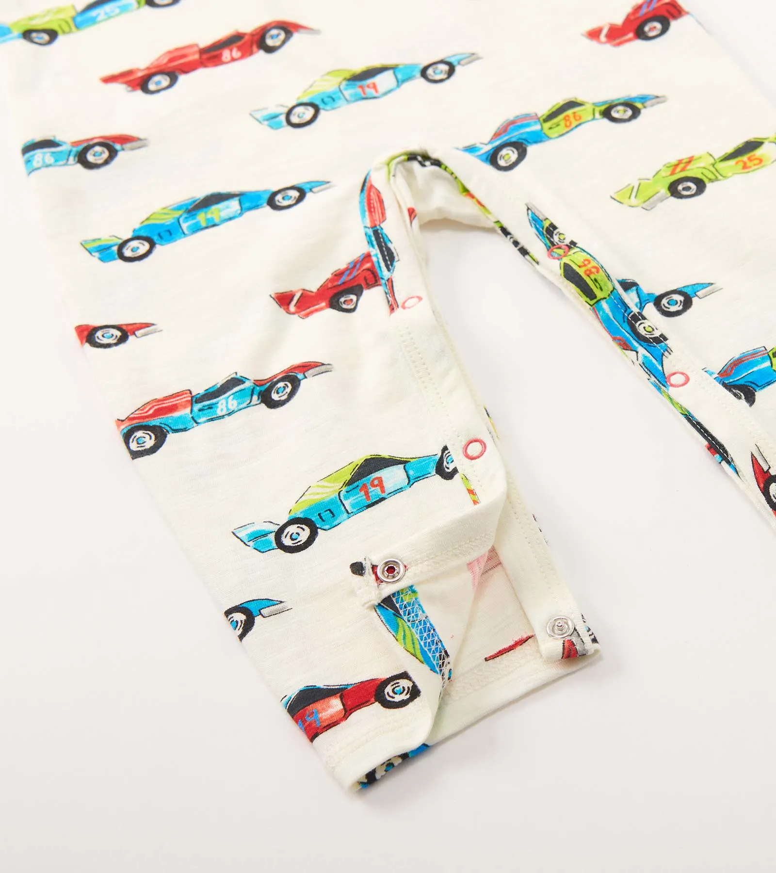 Baby Boys Water Colour Racecars Long Sleeve Romper