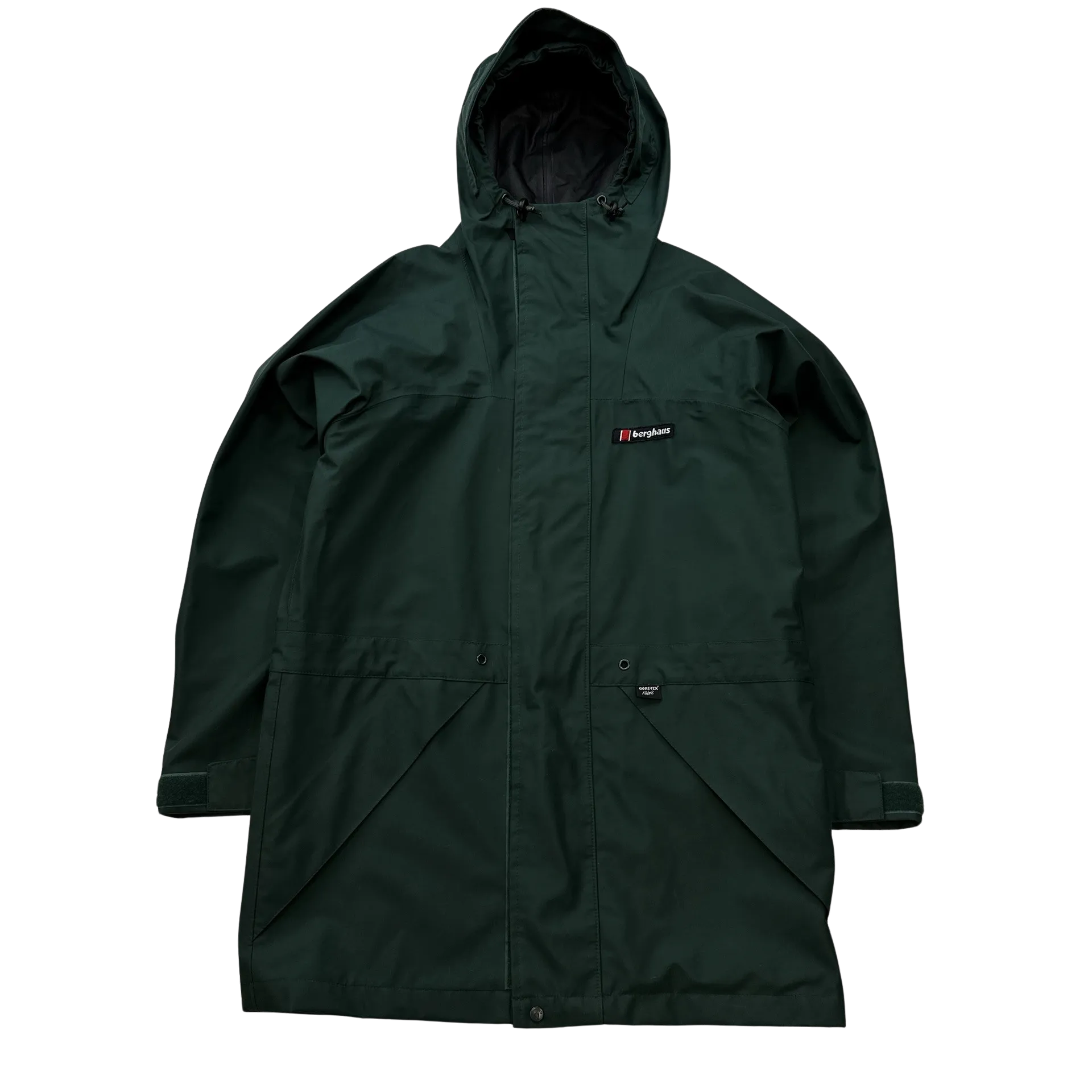 Berghaus Dark Green Vintage Goretex Long Parka Raincoat - Small