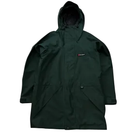 Berghaus Dark Green Vintage Goretex Long Parka Raincoat - Small