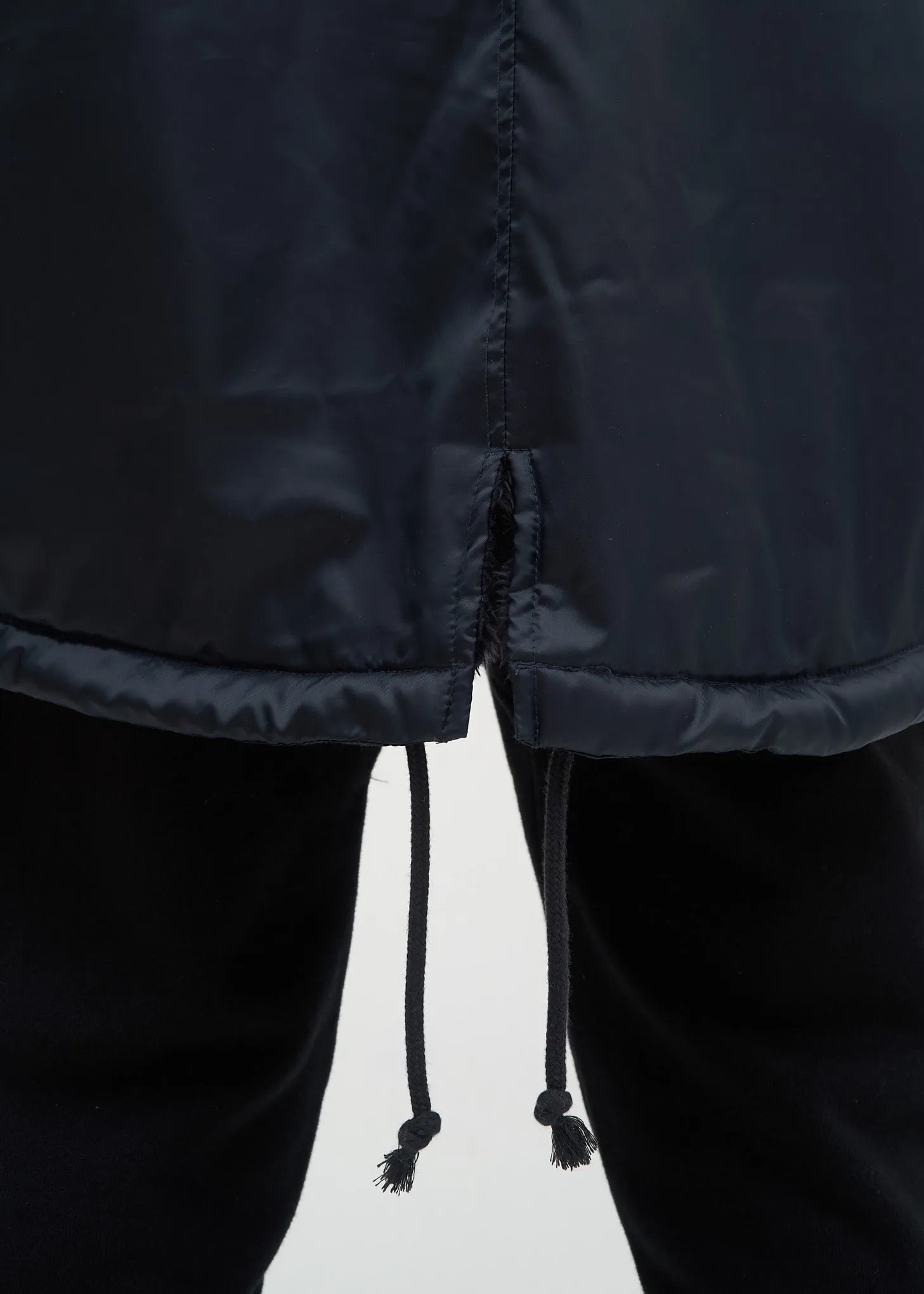 Black Sherpa Lined Zip Parka