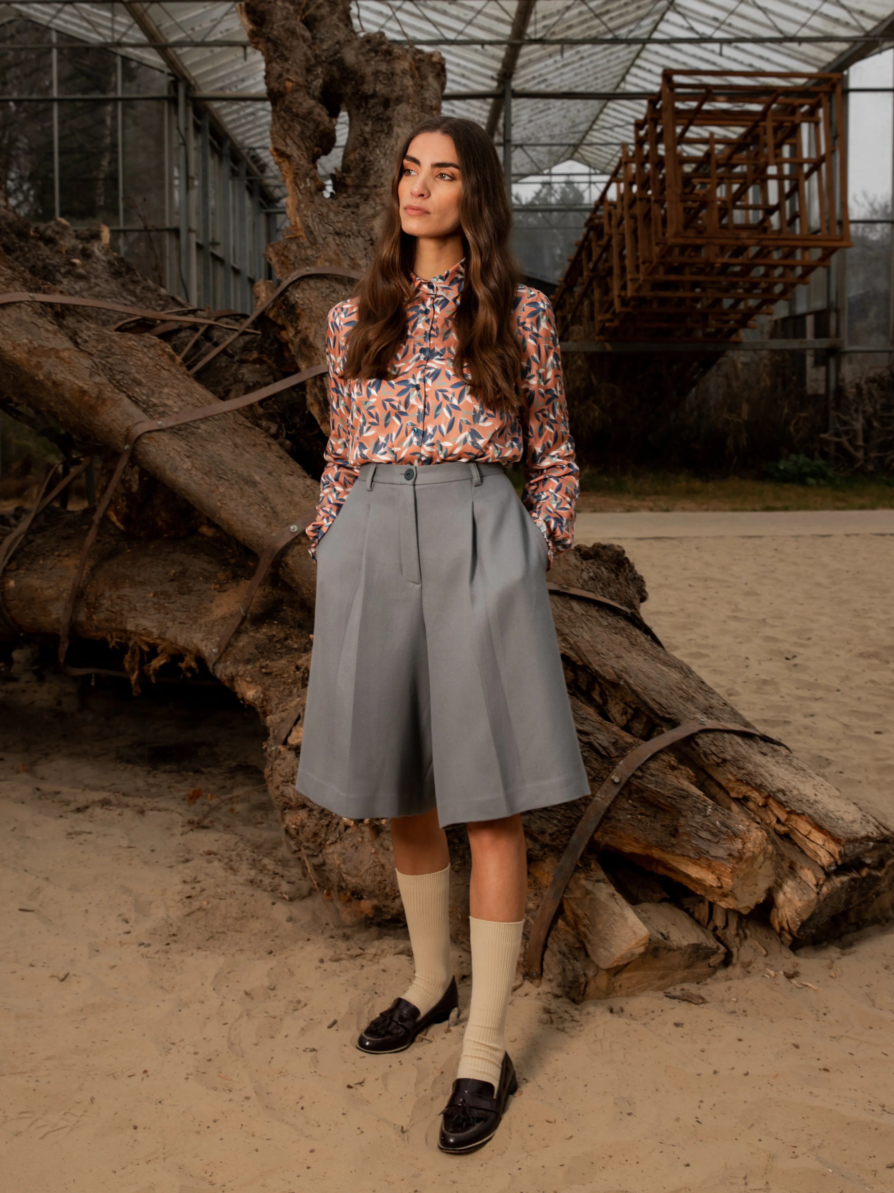 Clay shorts Dove grey