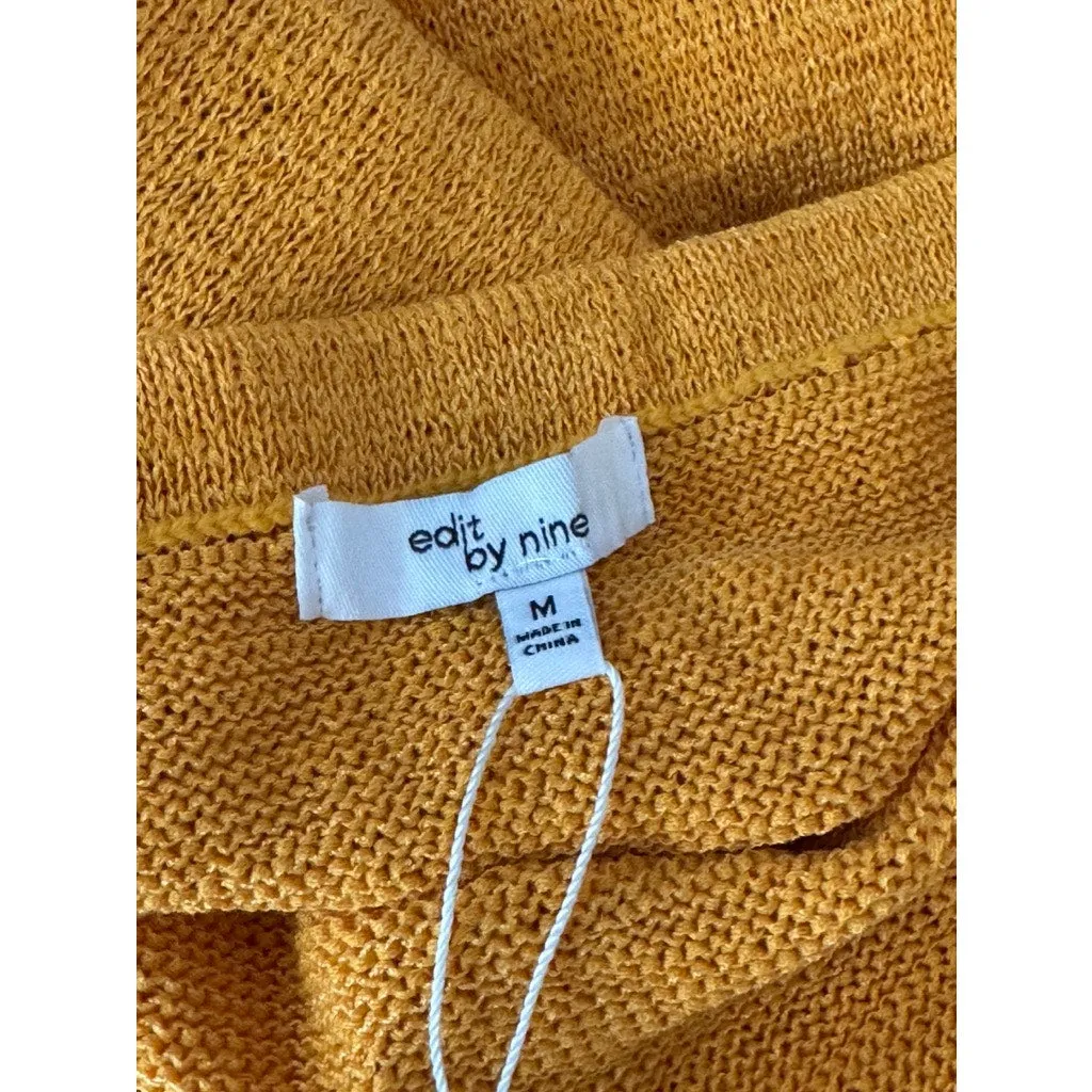 EDIT BY NINE Women's Orange Knit Sleeveless Side-Slit Halter Dress SZ M