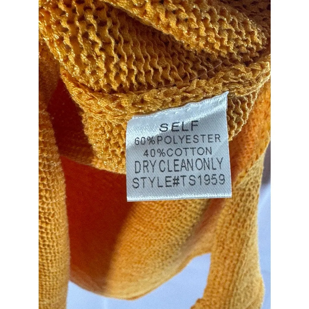 EDIT BY NINE Women's Orange Knit Sleeveless Side-Slit Halter Dress SZ M