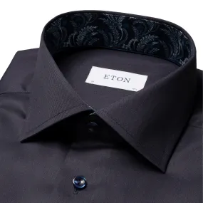 ETON - Navy Blue CONTEMPORARY FIT Floral Effect Signature Twill Shirt 10001249329