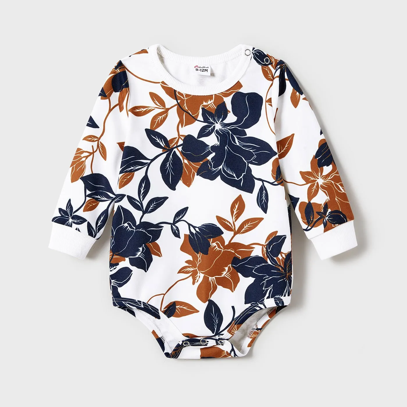 Family Matching Allover Floral Print and Colorblock Pullover