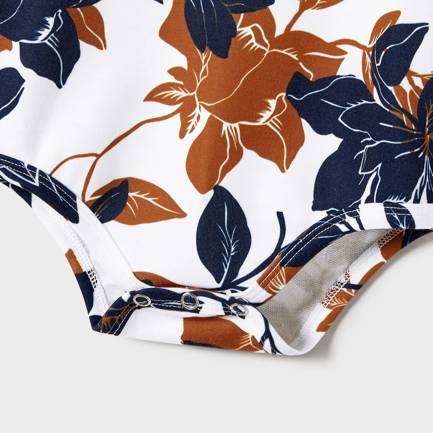 Family Matching Allover Floral Print and Colorblock Pullover