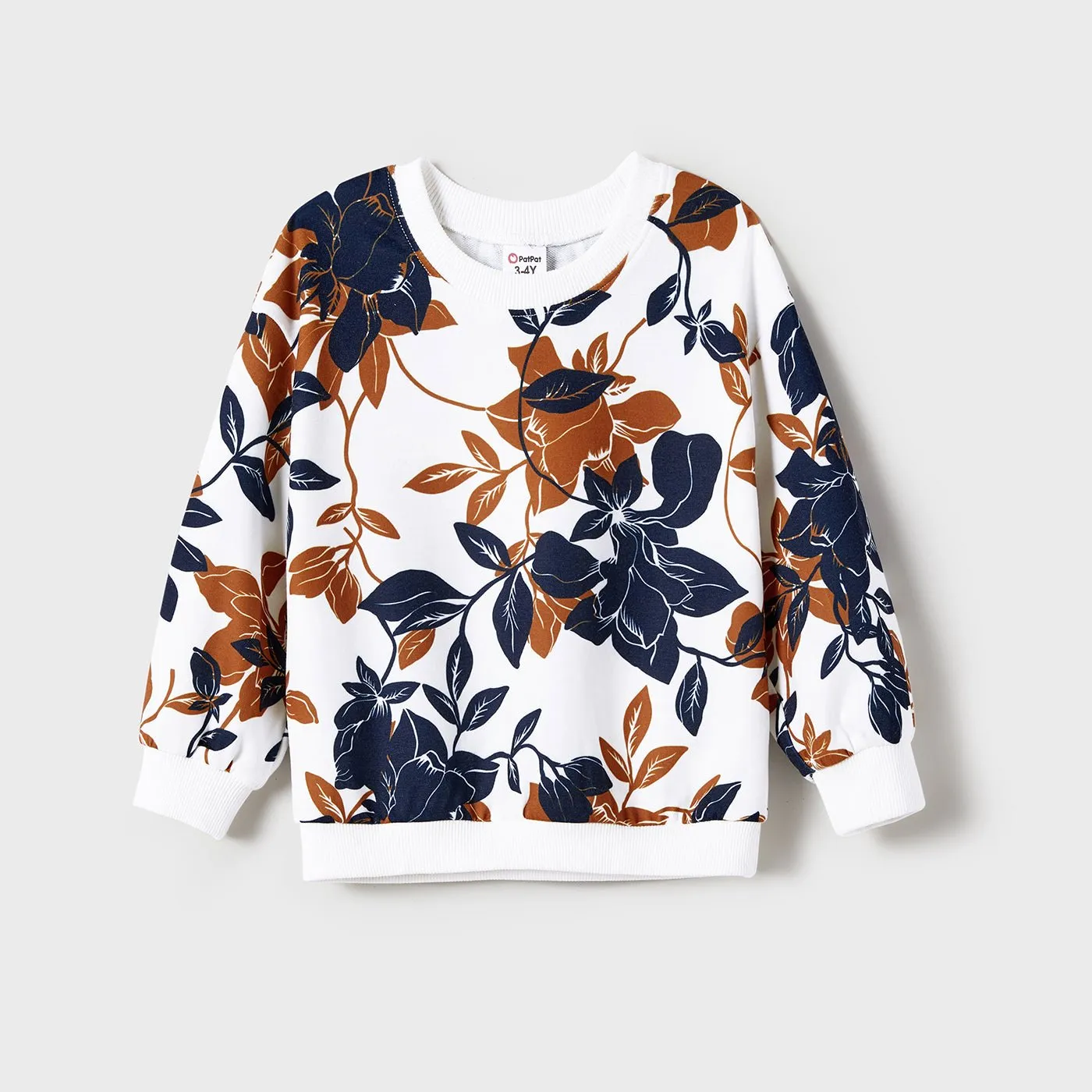 Family Matching Allover Floral Print and Colorblock Pullover
