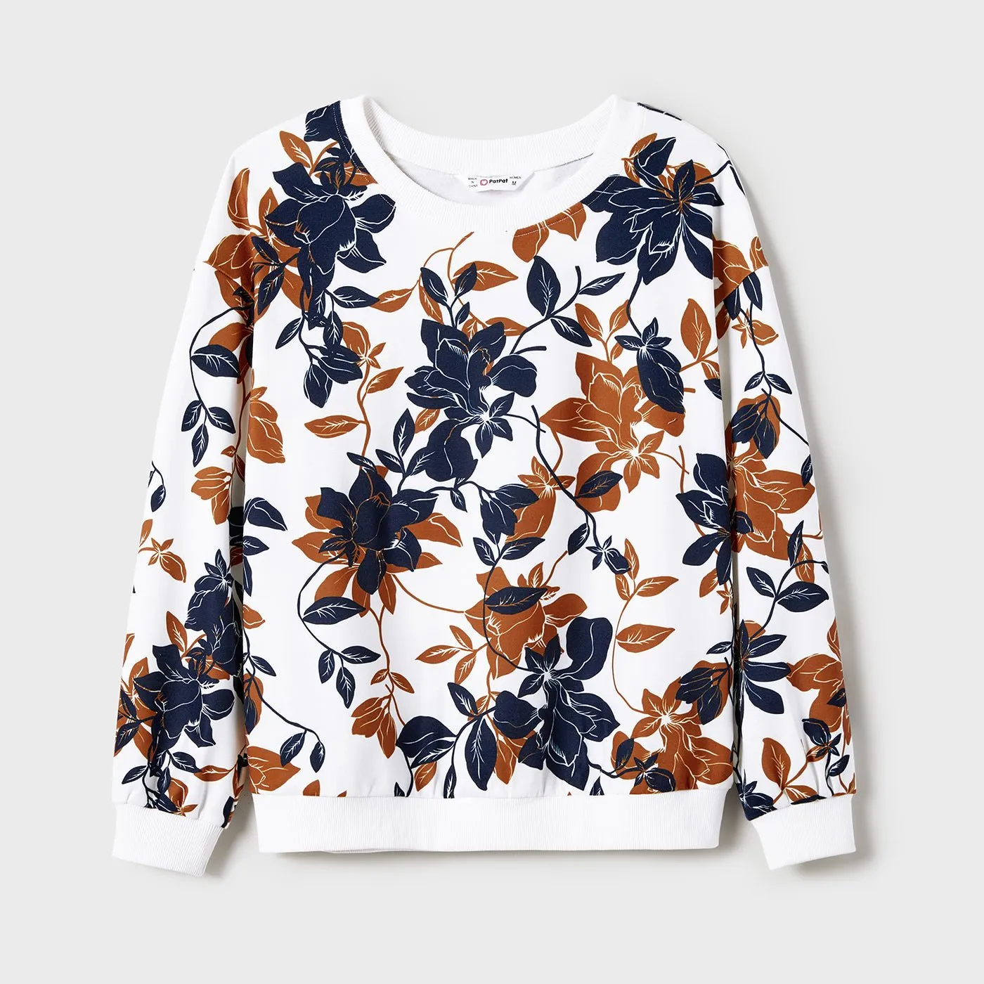Family Matching Allover Floral Print and Colorblock Pullover