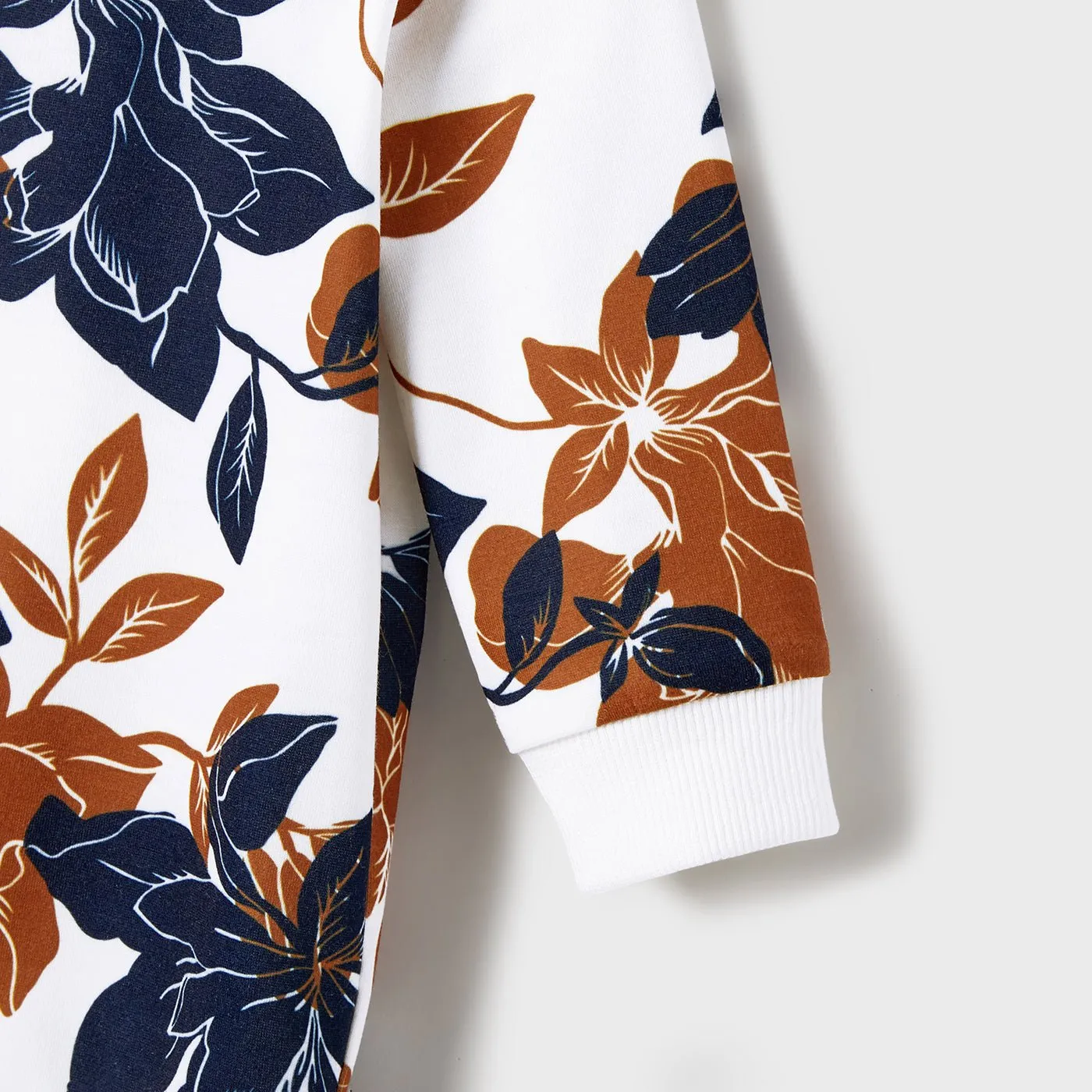 Family Matching Allover Floral Print and Colorblock Pullover