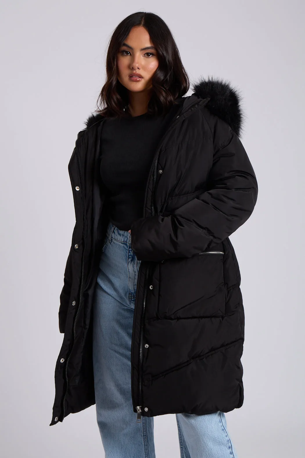 Faux Fur Padded Parka