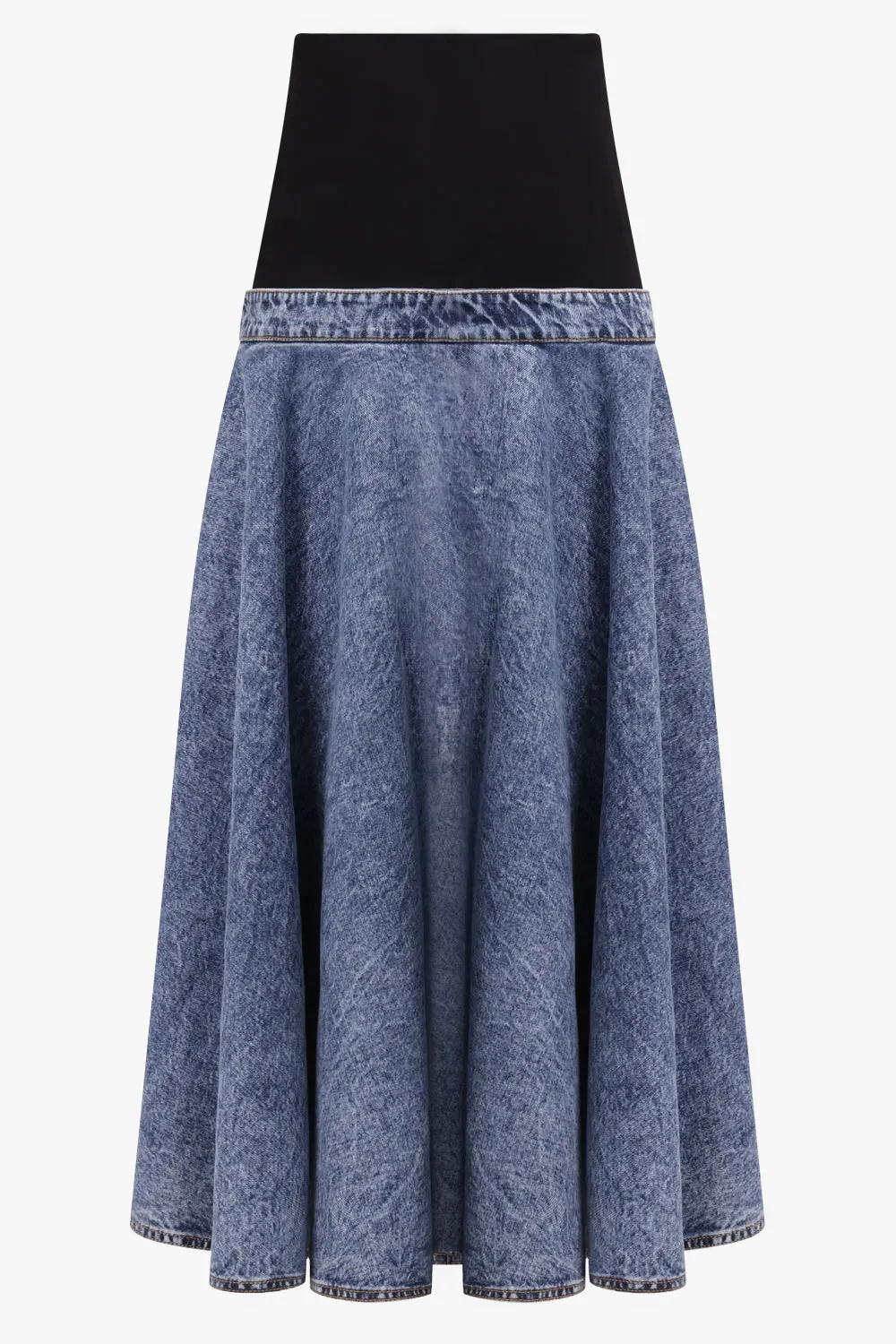Flare Midi Denim Skirt | Blue Snow