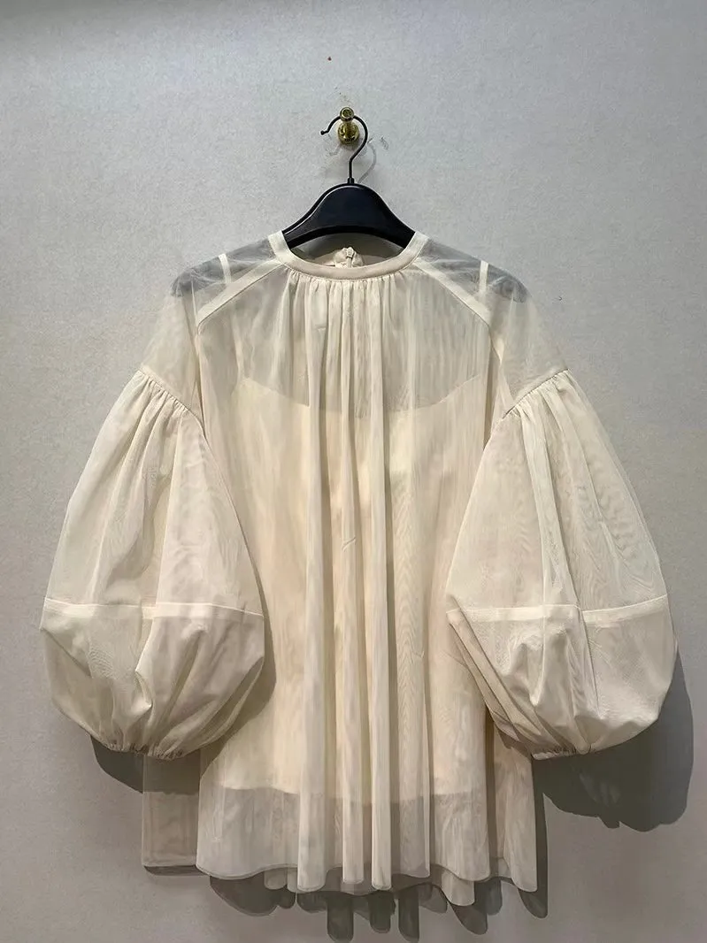 Gauze See-Through Shirt&Camisoles 2 Set