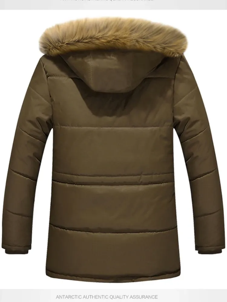 Grijsou - Parka Winterjas Heren – Warm Gevoerd met Afneembare Bontkraag en Capuchon