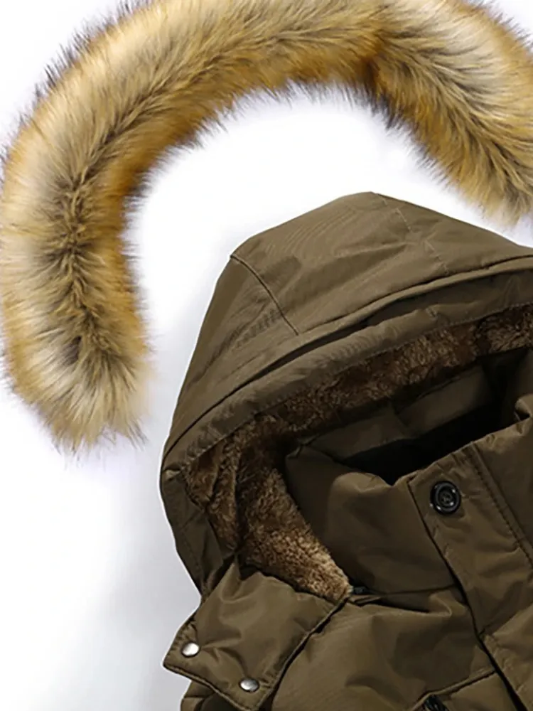 Grijsou - Parka Winterjas Heren – Warm Gevoerd met Afneembare Bontkraag en Capuchon