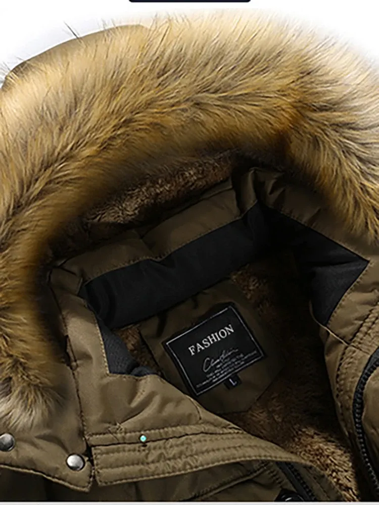 Grijsou - Parka Winterjas Heren – Warm Gevoerd met Afneembare Bontkraag en Capuchon