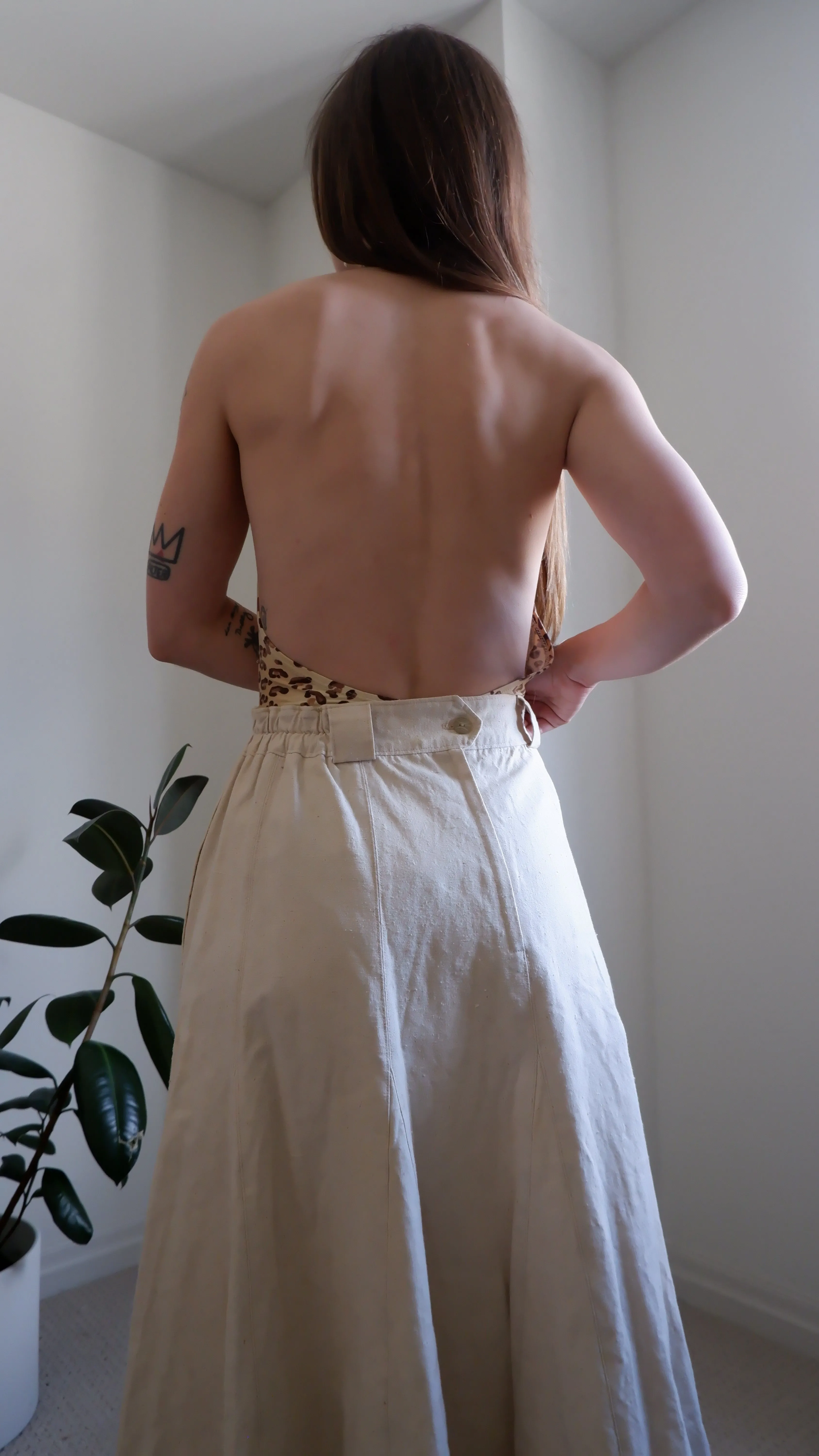 Handmade Cotton Canvas Circle Skirt S-L