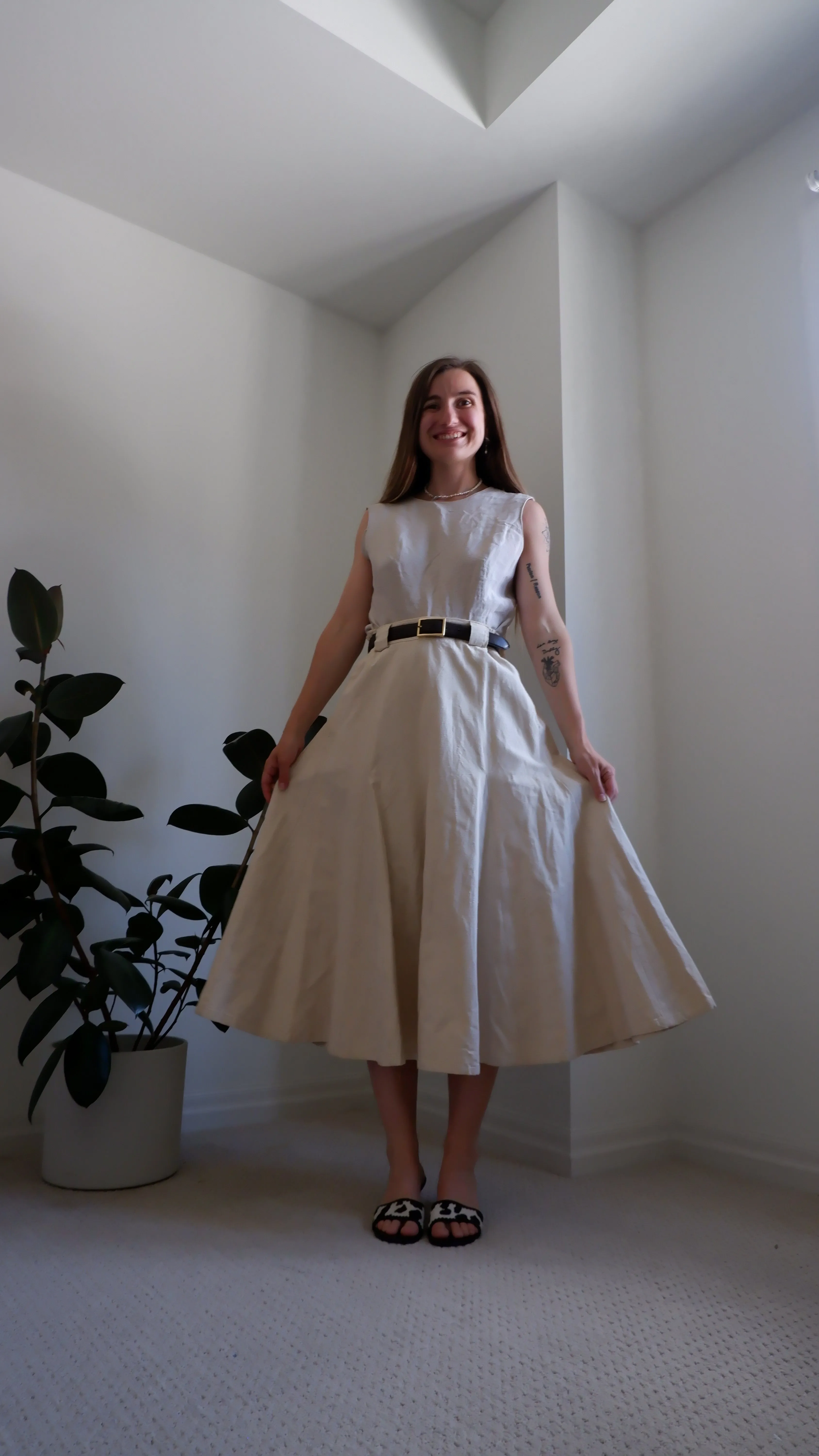 Handmade Cotton Canvas Circle Skirt S-L