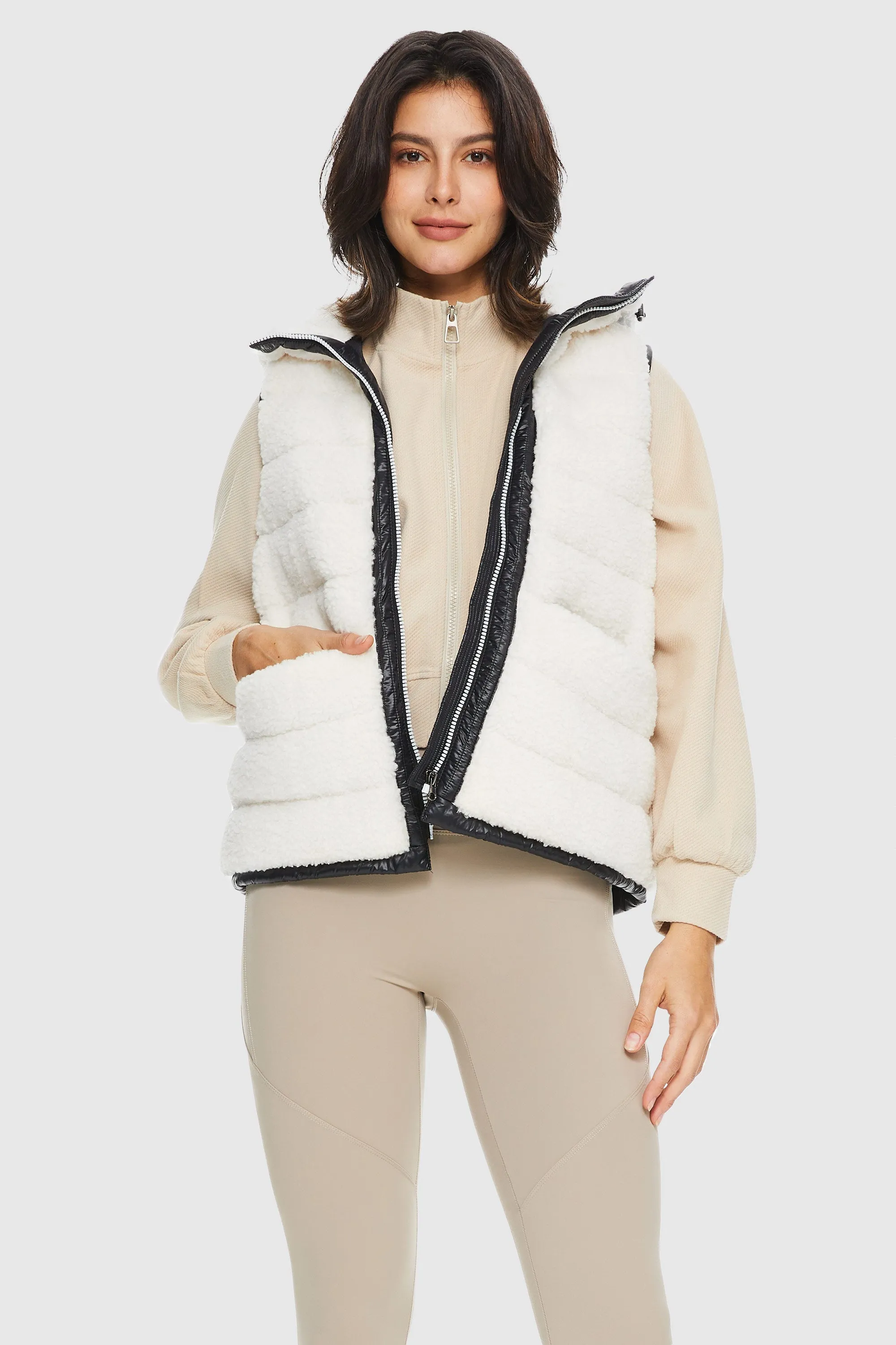 Hooded Fleece Down Vest