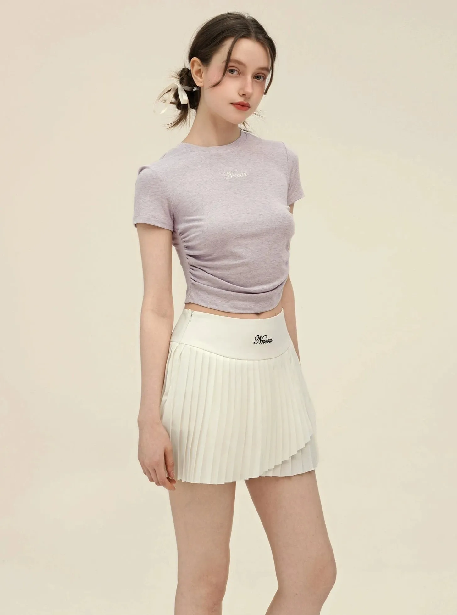 Irregular High Waist Pleated Skirt