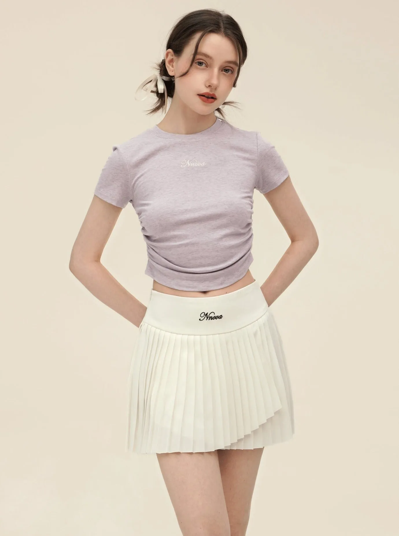Irregular High Waist Pleated Skirt