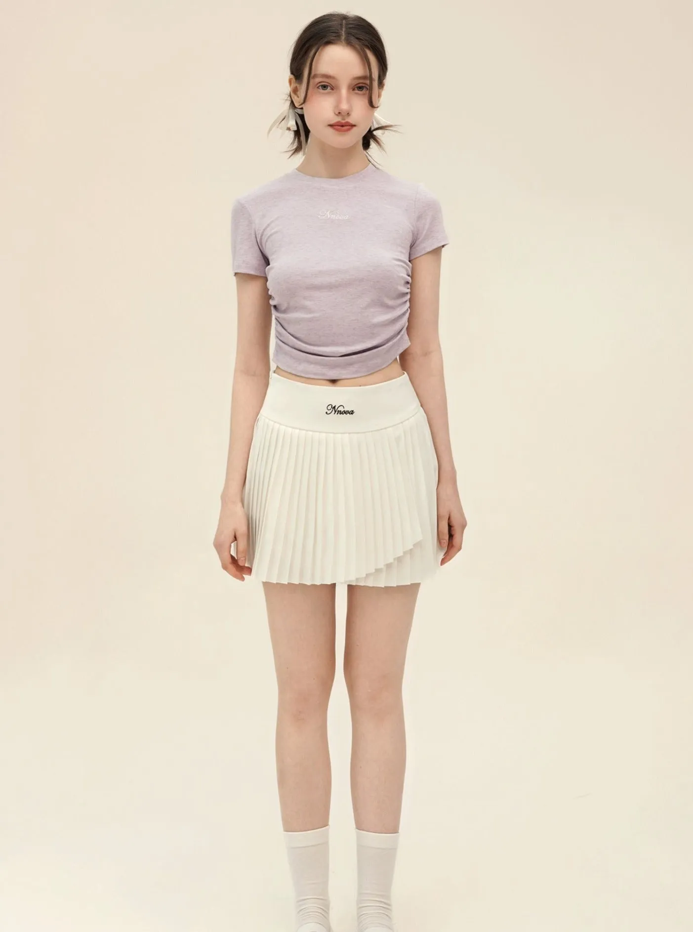 Irregular High Waist Pleated Skirt