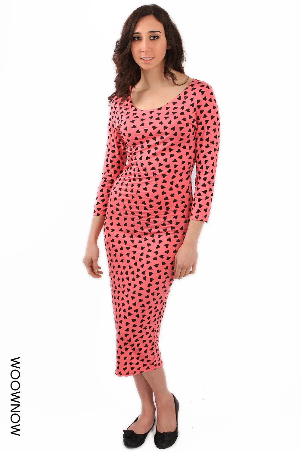 Lena Heart Midi Bodycon Dress