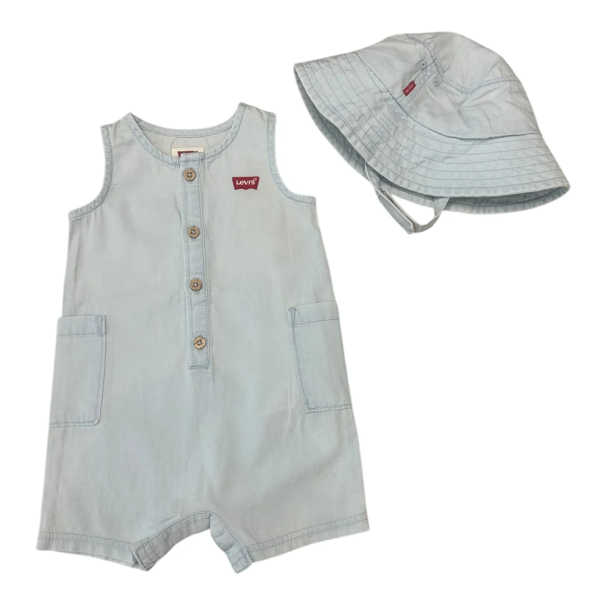 Levi's - Denim romper & hat, baby/toddler