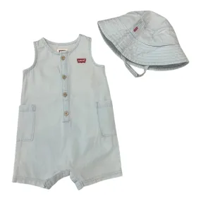 Levi's - Denim romper & hat, baby/toddler