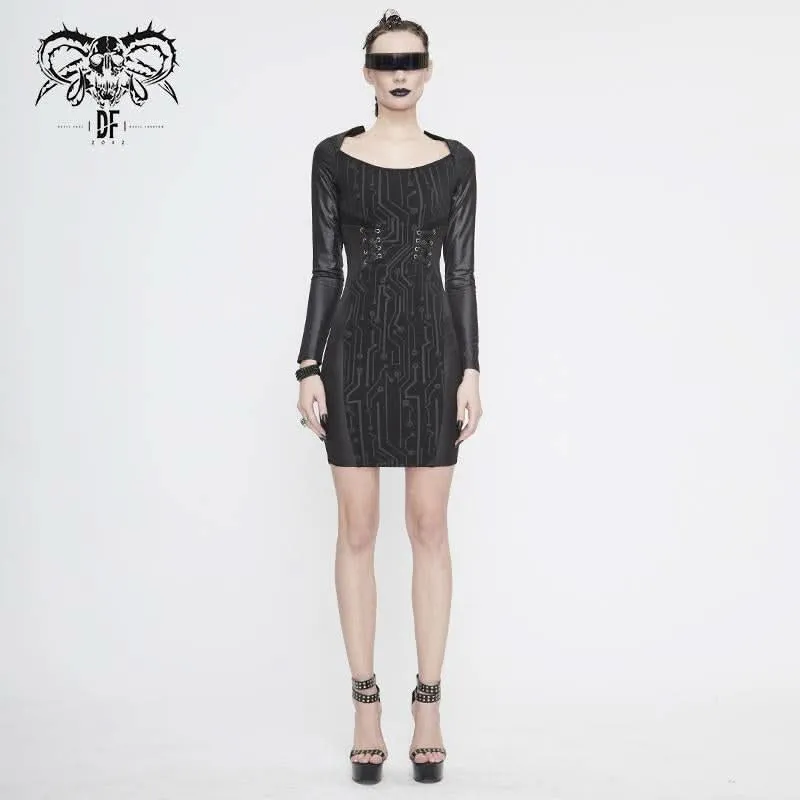 'Levitate' Cyberpunk Printed Dress