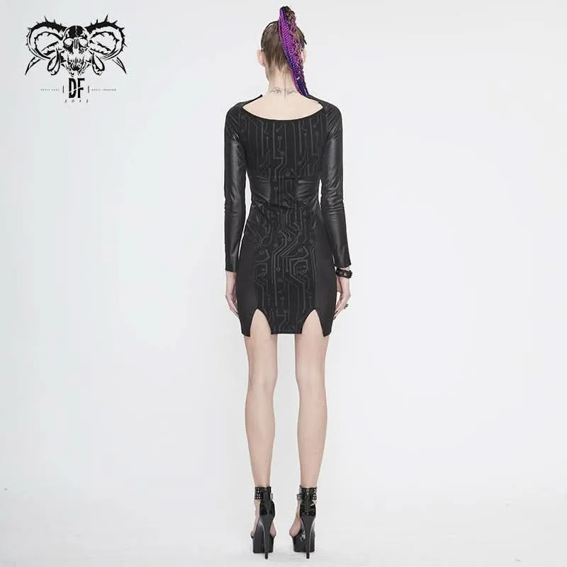 'Levitate' Cyberpunk Printed Dress