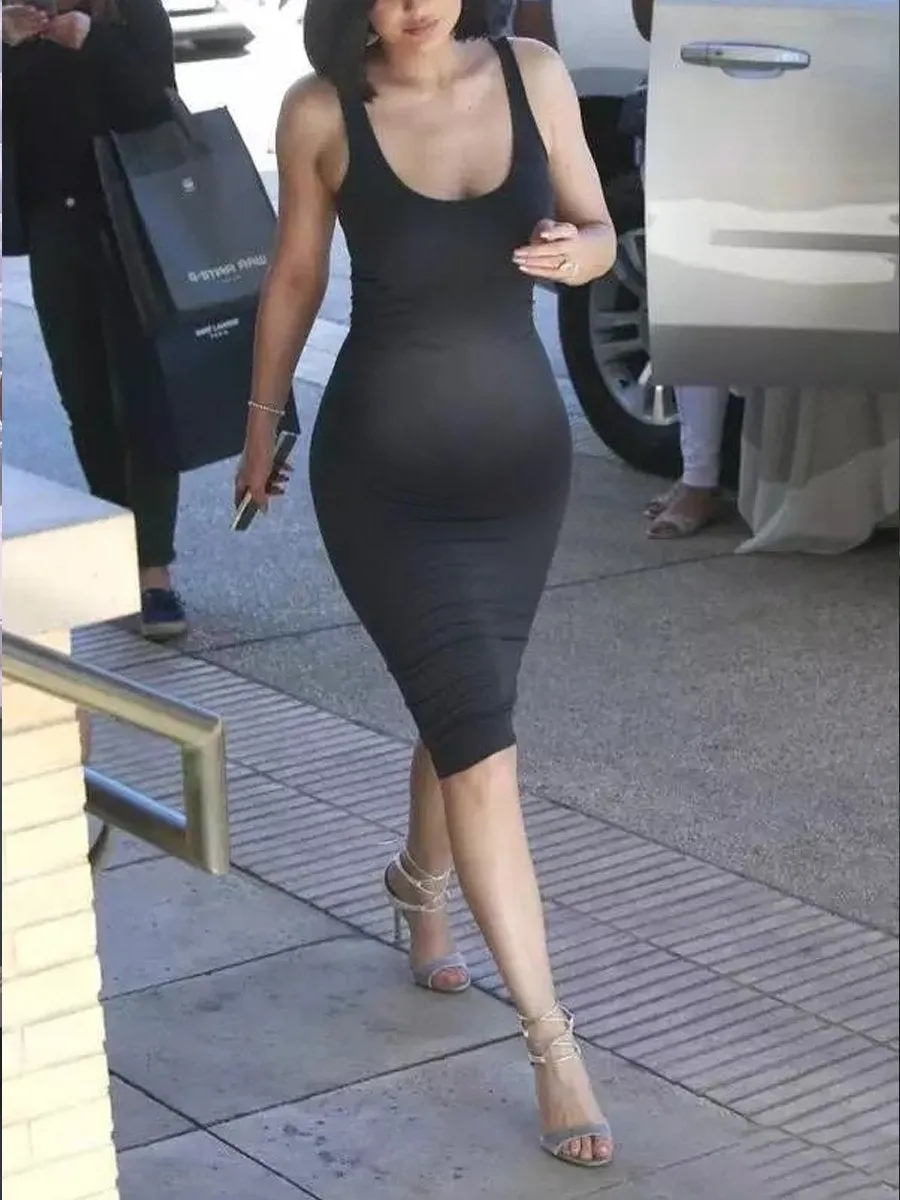 Maternity Sexy Fashion Thread Bodycon Dress