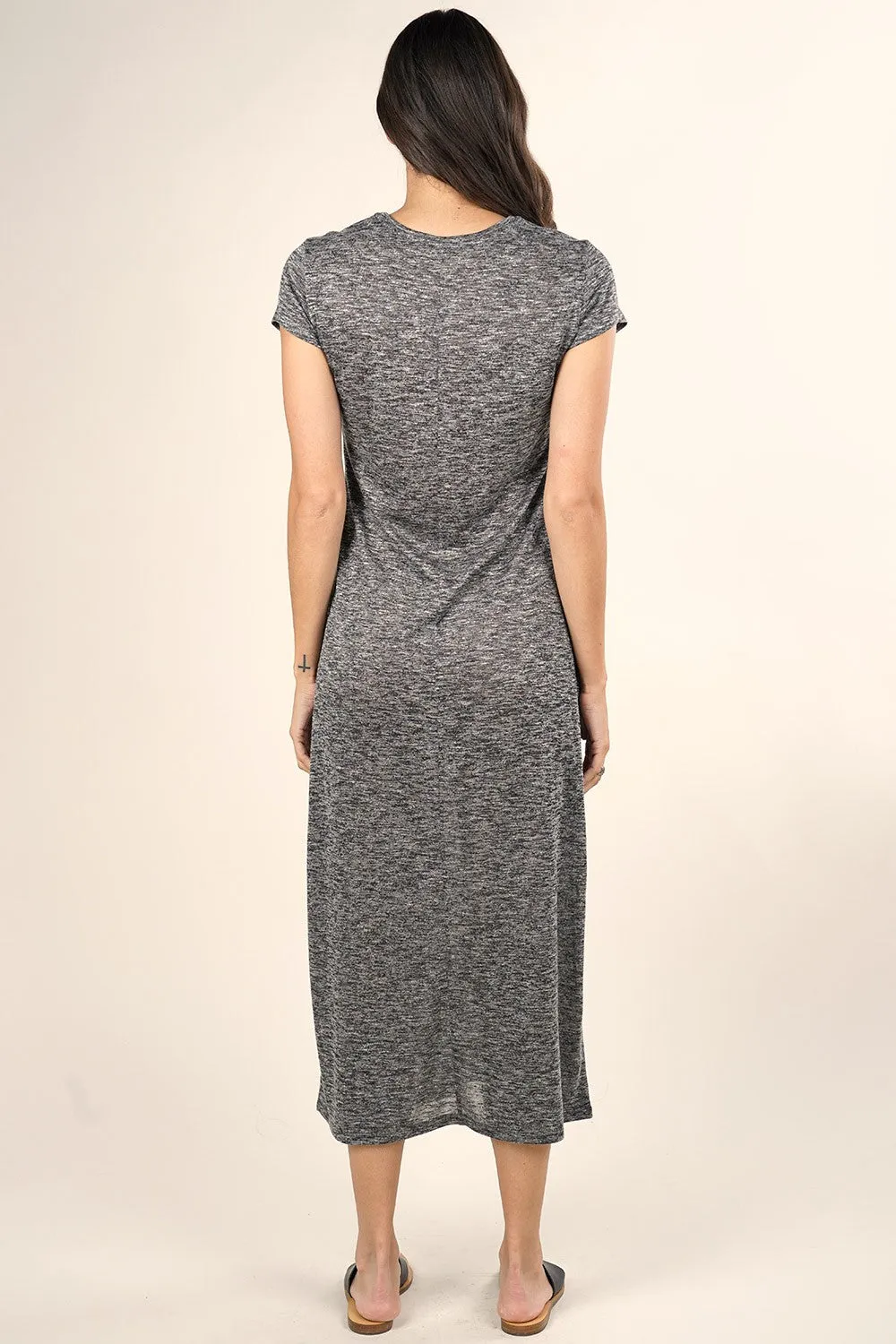 Melange Knit Midi T-Shirt Dress