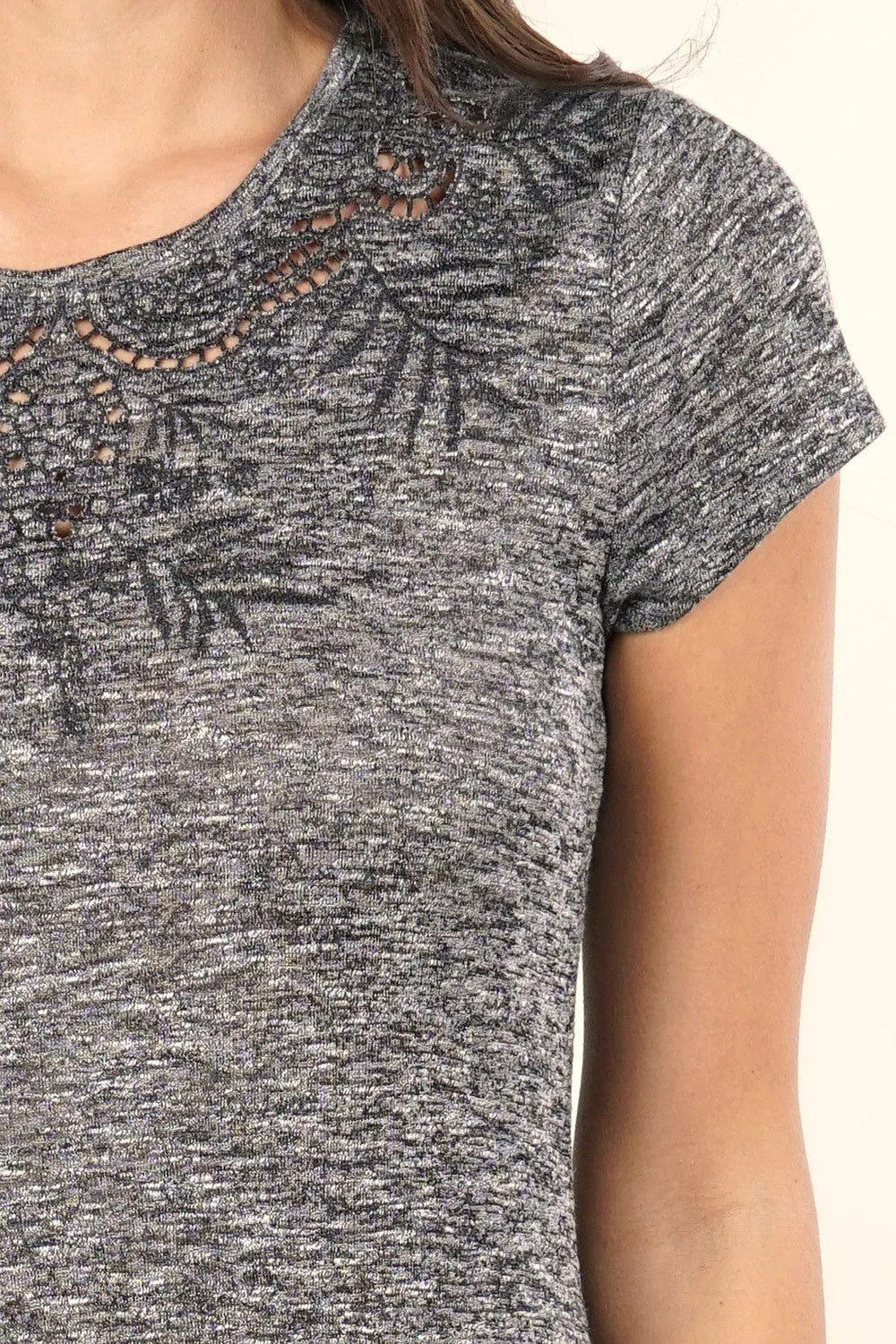 Melange Knit Midi T-Shirt Dress