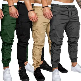 Men’s Solid Multi-Pocket Tactical Cargo Pants