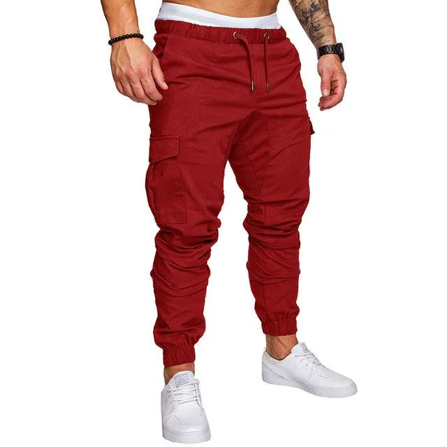 Men’s Solid Multi-Pocket Tactical Cargo Pants