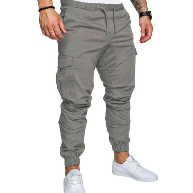 Men’s Solid Multi-Pocket Tactical Cargo Pants