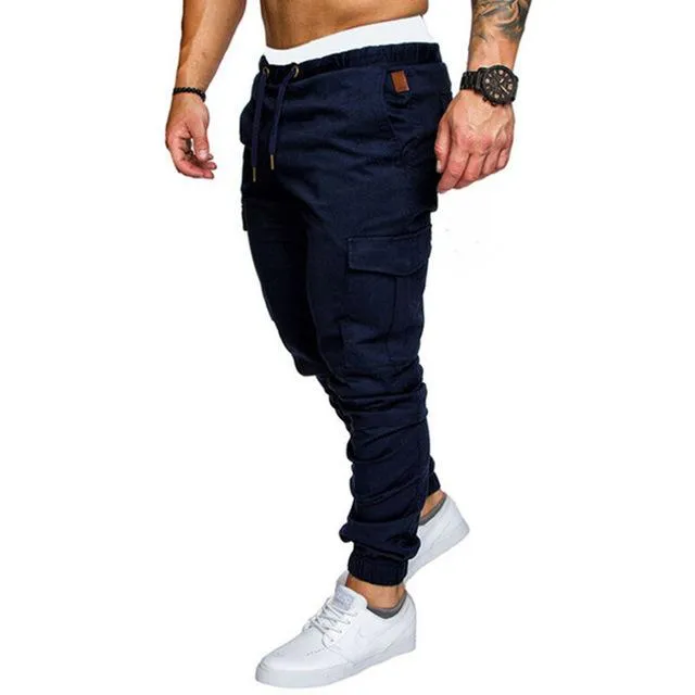 Men’s Solid Multi-Pocket Tactical Cargo Pants