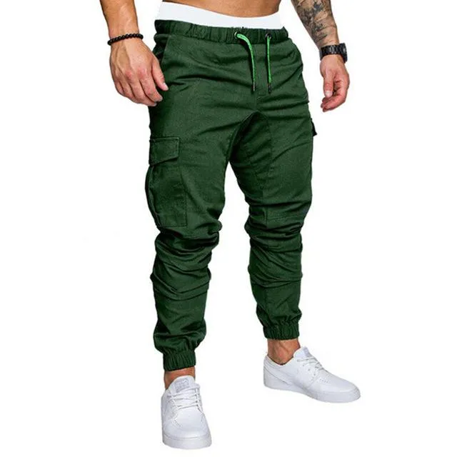 Men’s Solid Multi-Pocket Tactical Cargo Pants