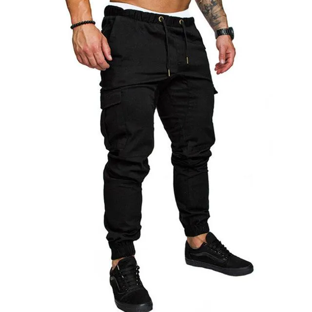 Men’s Solid Multi-Pocket Tactical Cargo Pants