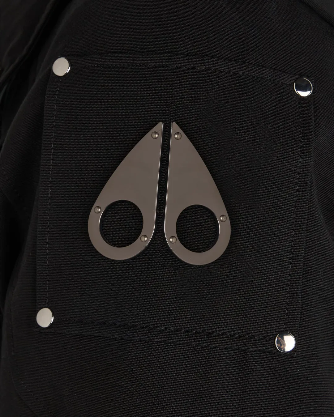 Moose Knuckles Mens Original Stirling Parka in Black with Black Shearling