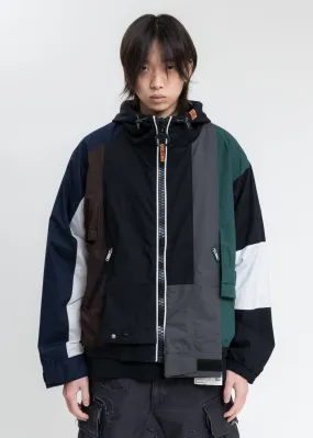 Multicolor Sleeves Combined Shirt Parka