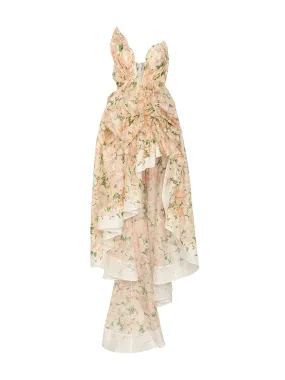 Natura Draped Midi Dress (Coral Azalea)