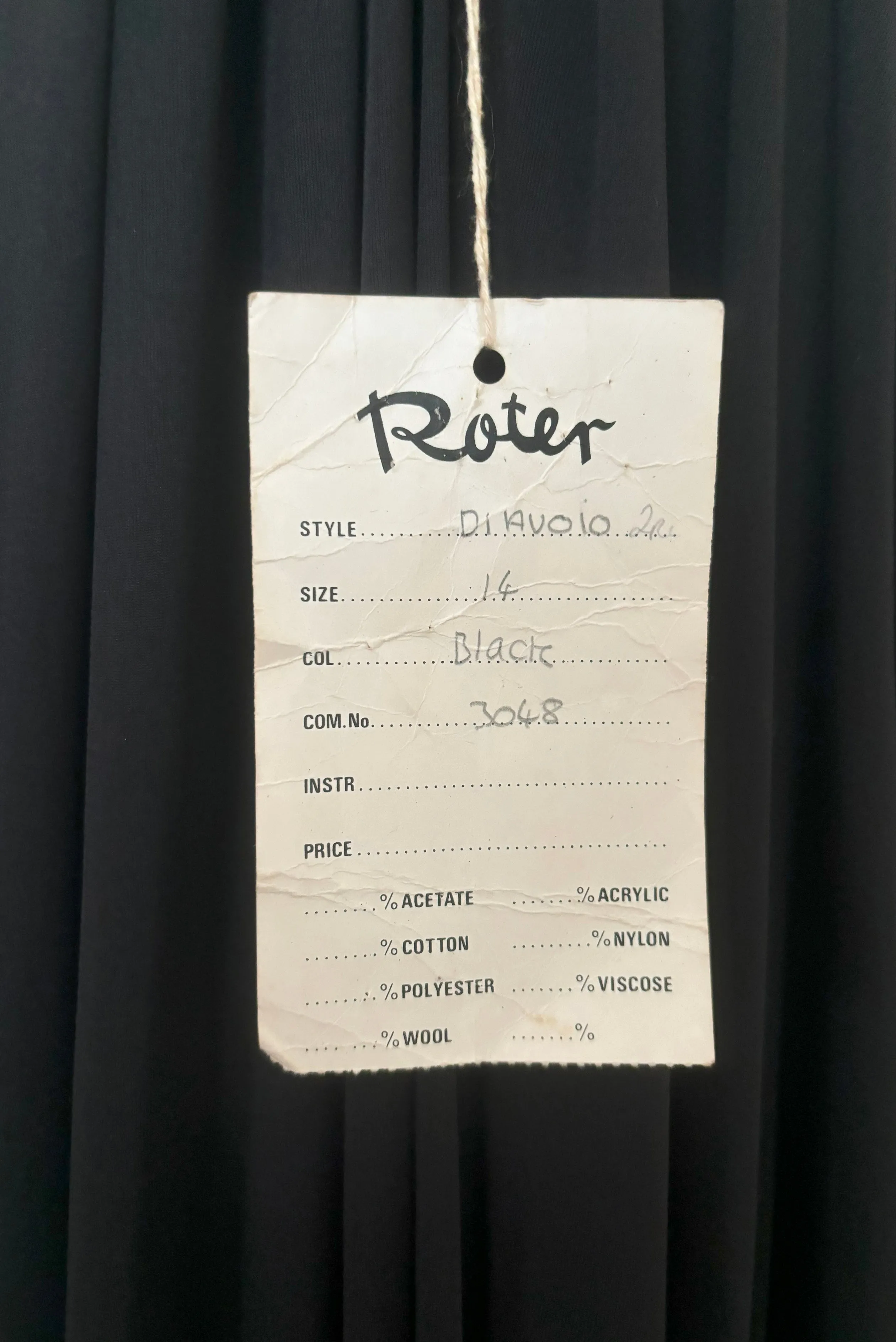 NWT 1970s Black Jersey Halter Evening Dress by Roter Couture, Medium to Large