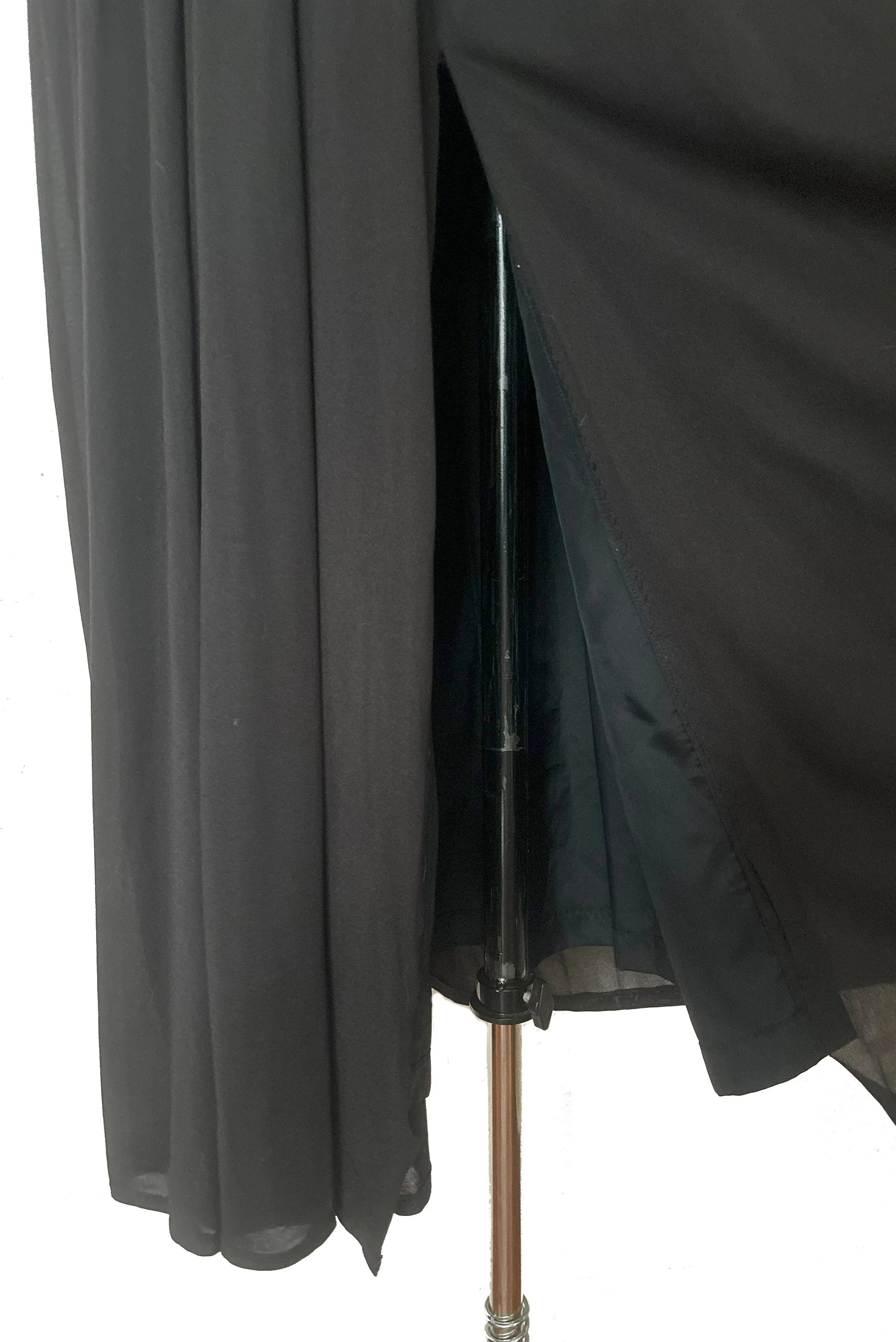 NWT 1970s Black Jersey Halter Evening Dress by Roter Couture, Medium to Large