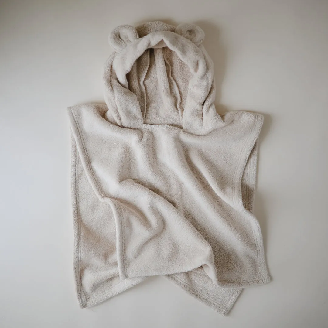 Organic Cotton Bear Poncho Towel - Fog by Mushie & Co