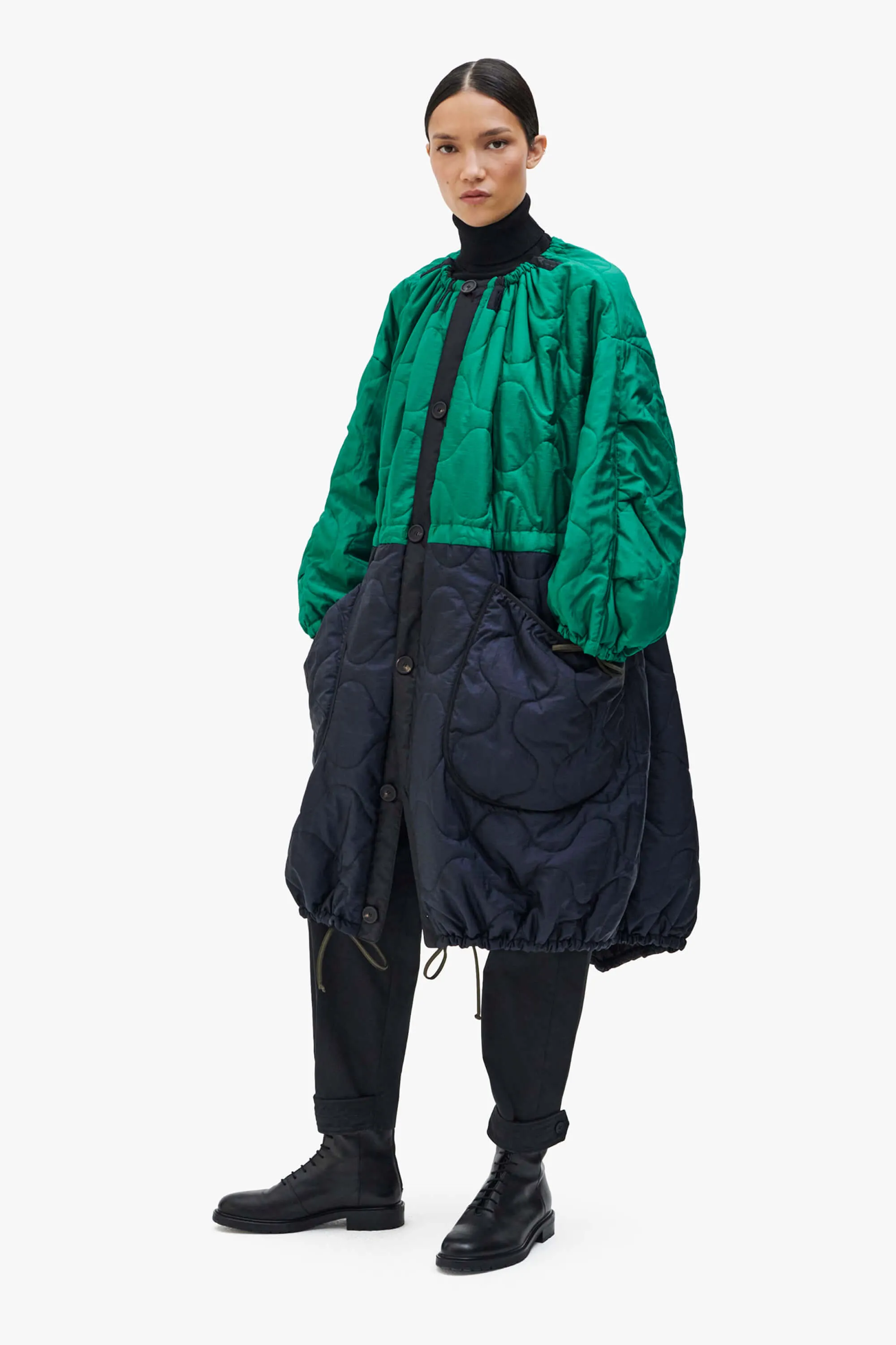 Parachute Quilt Parka - Emerald / Dark Olive