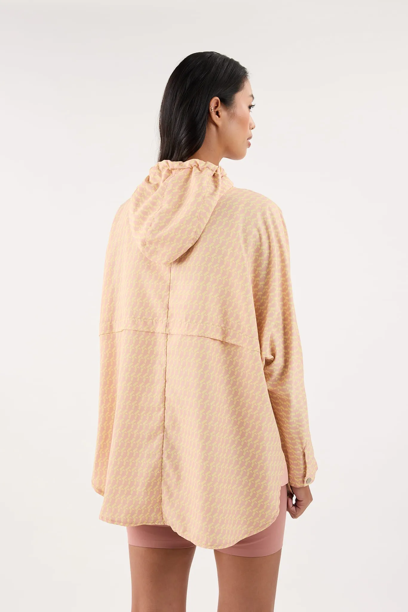 Peach Printed Parka Jacket