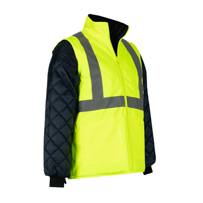 PIONEER SAFETY Jacket Parka 5 In 1 Lime/Navy