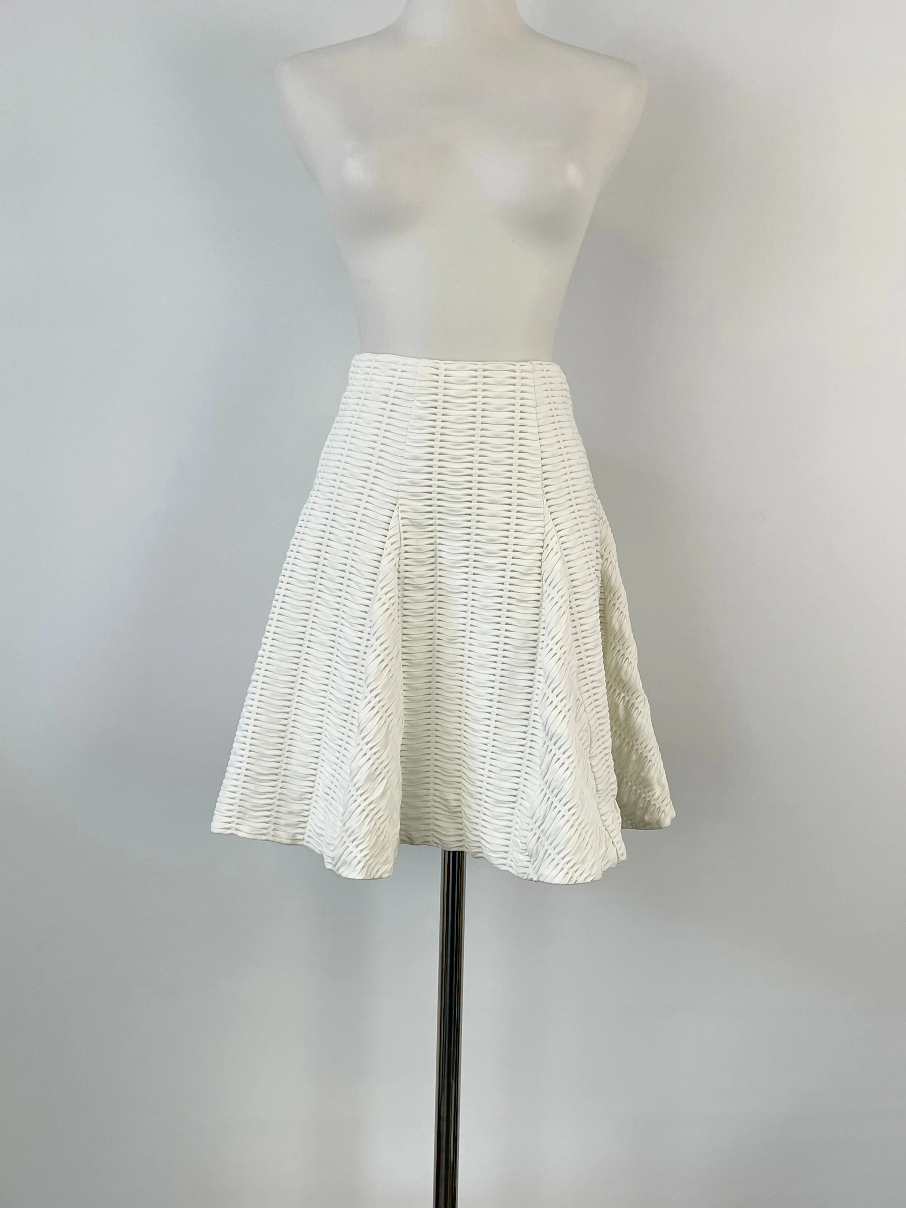 Rag & Bone Ivory Wave-Textured Midi Skirt - AU8/10