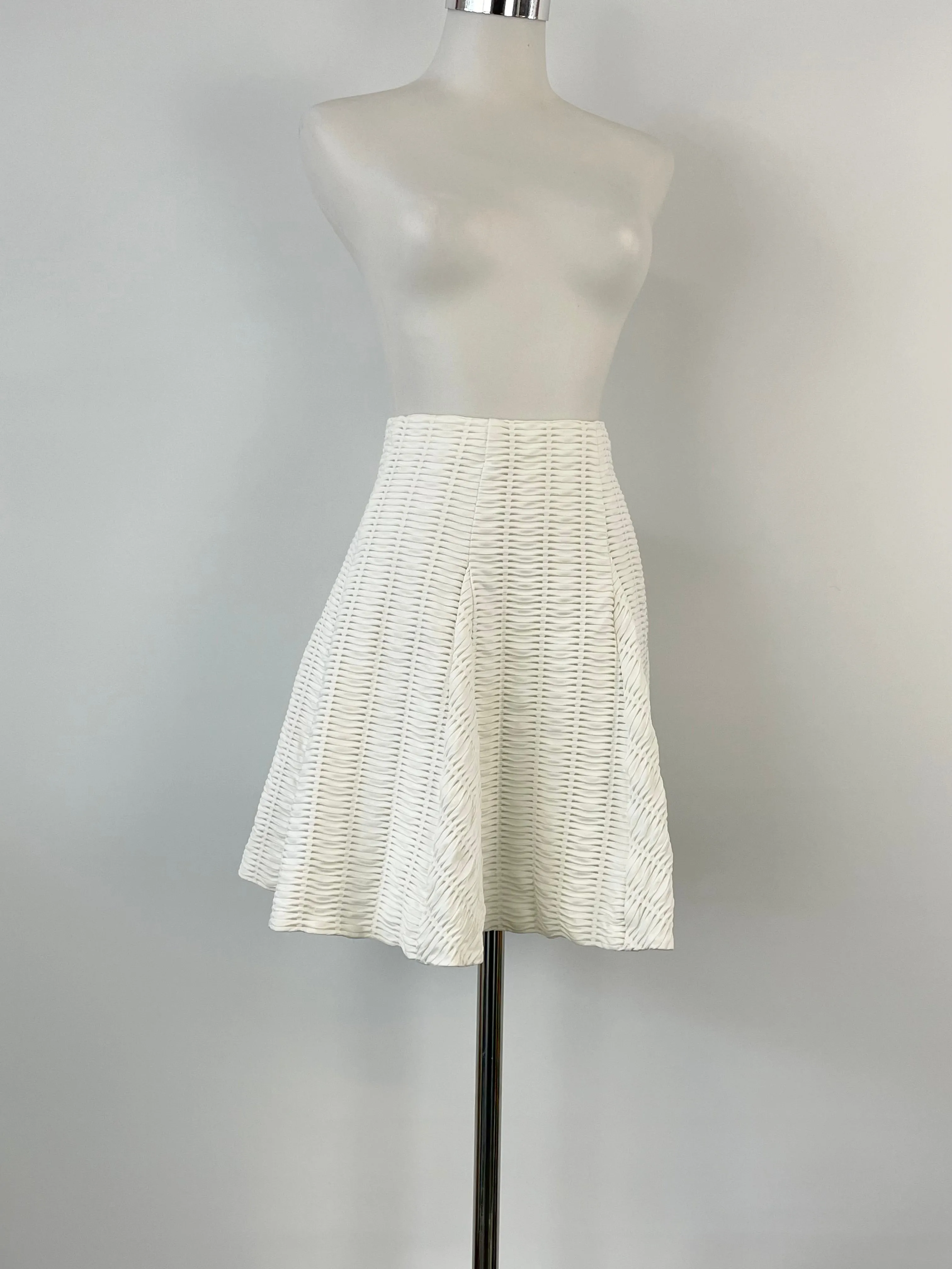 Rag & Bone Ivory Wave-Textured Midi Skirt - AU8/10